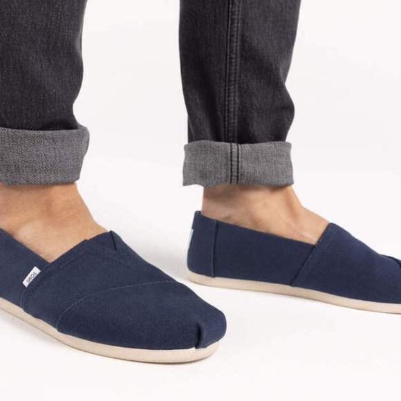 *NEW* TOMS Alpargata Mens Navy Recycled Cotton Shoes - Sz 9.5 *NEW* - Picture 5 of 5